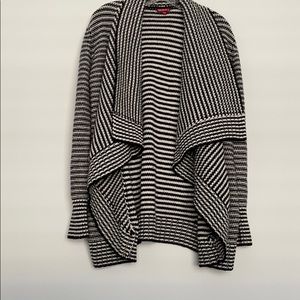 Merona black & white striped open sweater size XL!
